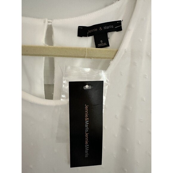 Jennie & Marlis White Sheer Tunic Top Size S - Picture 3 of 8
